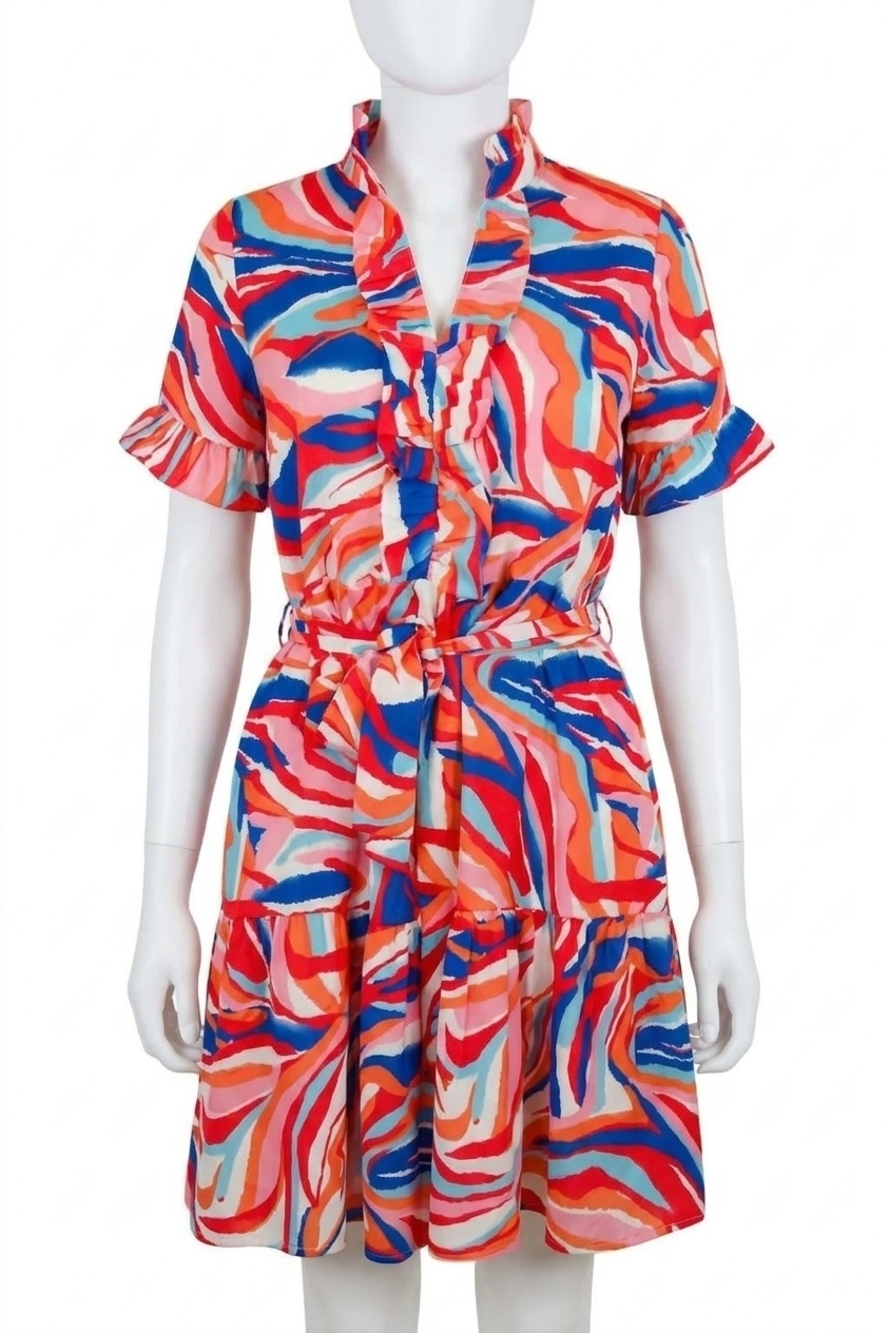 NEW JADE kyla colorful swirl dress in multi